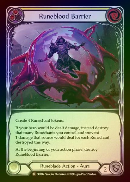 画像1: 【RF】[Runeblade] Runeblood Barrier [UL-CRU144-M] Rainbow Foil (1)