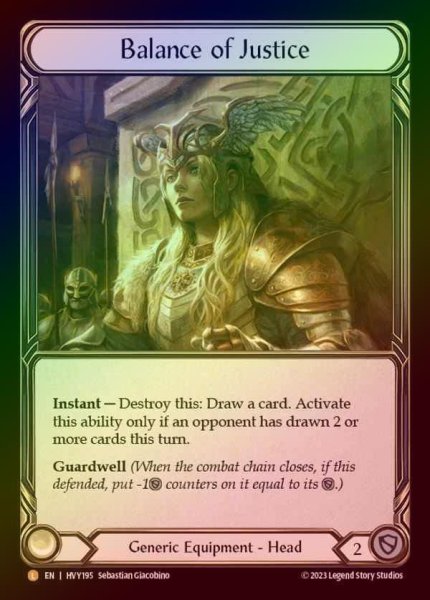 画像1: 【EN】【RF】[Generic] 公正の守護/Balance of Justice [HVY195-L] Rainbow Foil (1)