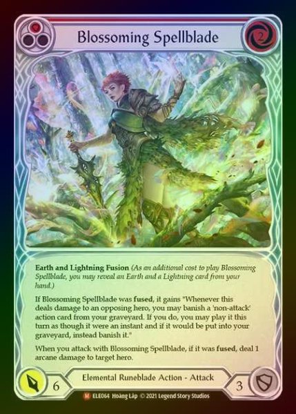 画像1: 【RF】[Elemental Runeblade] Blossoming Spellblade [1st-ELE064-M] Rainbow Foil (1)