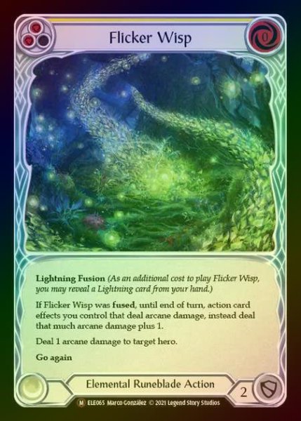 画像1: 【RF】[Elemental Runeblade] Flicker Wisp [UL-ELE065-M] Rainbow Foil (1)