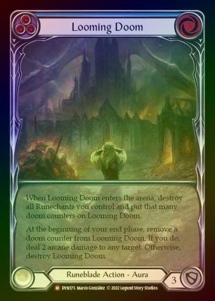 画像1: 【RF】[Runeblade] Looming Doom (Extended Art) [DYN175-M] Rainbow Foil (1)
