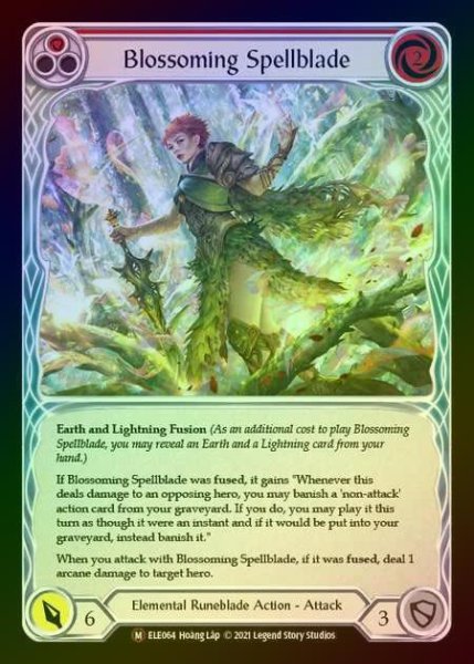 画像1: 【RF】[Elemental Runeblade] Blossoming Spellblade [UL-ELE064-M] Rainbow Foil (1)