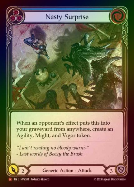 画像1: 【EN】【RF】[Generic] 不運な出来事/Nasty Surprise [HVY207-M] Rainbow Foil (1)