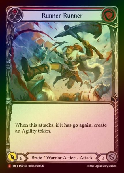 画像1: 【EN】【RF】[Brute Warrior] ランナー・ランナー/Runner Runner [HVY156-M] Rainbow Foil (1)