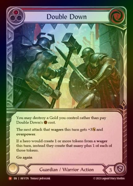 画像1: 【EN】【RF】[Guardian Warrior] 倍賭け/Double Down [HVY176-M] Rainbow Foil (1)