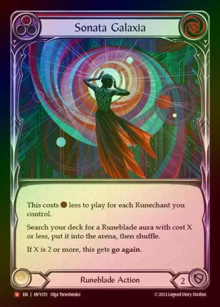 画像1: 【EN】【RF】[Runeblade] 銀河のソナタ/Sonata Galaxia [HVY251-M] Rainbow Foil (1)