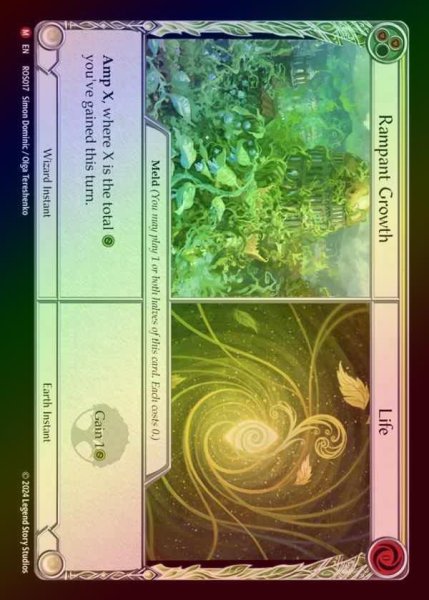 画像1: 【RF】【EN】[Wizard/Earth] 蔓延+生命/Rampant Growth+Life [ROS017-M] (1)