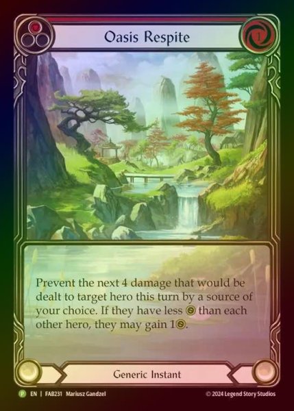 画像1: 【RF】[Generic] Oasis Respite (Extended Art) (red) [FAB231] (Promo) Rainbow Foil (1)
