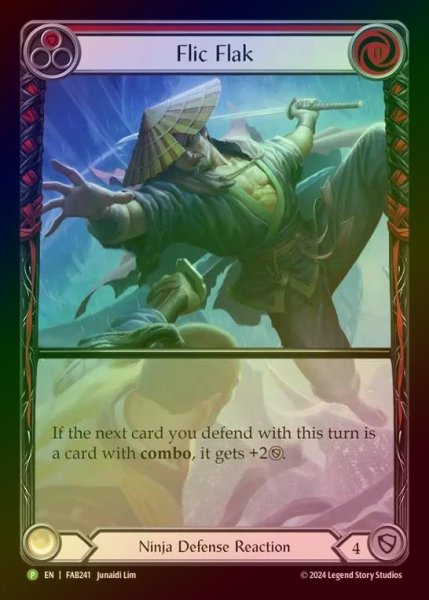 画像1: 【RF】[Ninja] Flic Flak (Extended Art) (red) [FAB241] (Promo) Rainbow Foil (1)