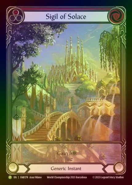 画像1: 【RF】[Generic] Sigil of Solace (Extended Art) (red) [FAB178] (Promo) Rainbow Foil (1)