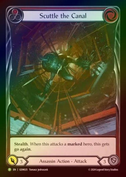 画像1: 【RF】【EN】[Assassin] 狭路の潜行/Scuttle the Canal (red) [GEM025-P] (1)