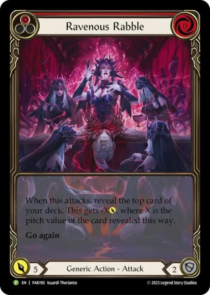 画像1: 【RF】[Generic] Ravenous Rabble (Extended Art) (red) [FAB190] (Promo) Rainbow Foil (1)