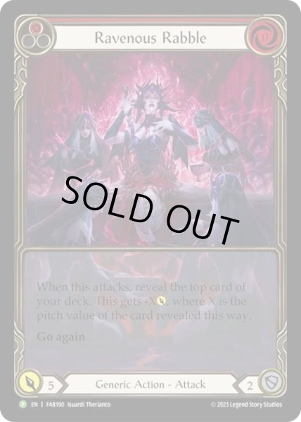 画像1: 【RF】[Generic] Ravenous Rabble (Extended Art) (red) [FAB190] (Promo) Rainbow Foil (1)