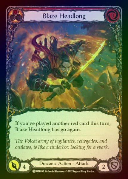 画像1: 【RF】[Draconic] Blaze Headlong [UPR092-C] (red) Rainbow Foil (1)
