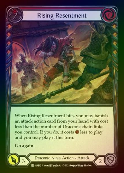 画像1: 【RF】[Draconic Ninja] Rising Resentment [UPR075-C] (red) Rainbow Foil (1)