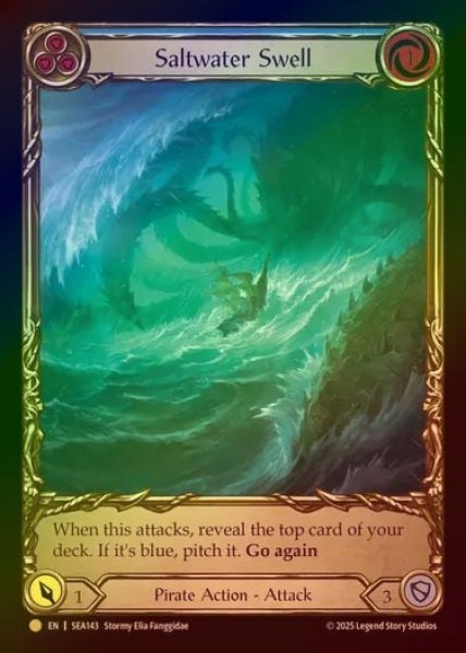 画像1: 【CF】【EN】[Pirate] 海生のうねり/Saltwater Swell (blue) (Extended Art) [SEA143-R] (1)