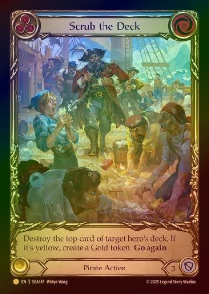 画像1: 【CF】【EN】[Pirate] 甲板掃除/Scrub the Deck (blue) (Extended Art) [SEA147-R] (1)